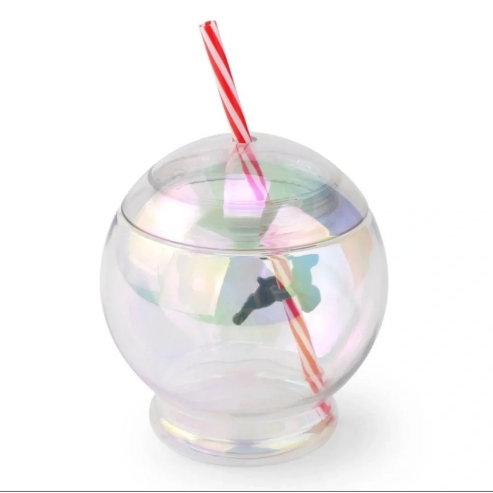 3 for $15 SALE Target Bullseye Reindeer Christmas Iridescent Cup w/ straw